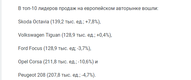 Складено топ-10 лідерів продажів на європейському авторинку