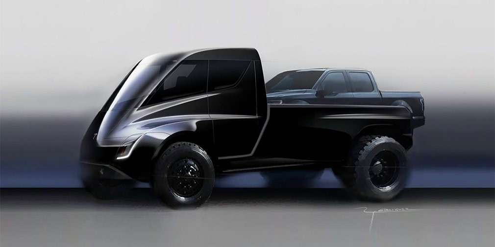 У Tesla показали ескізи велетенського електричного пікапа