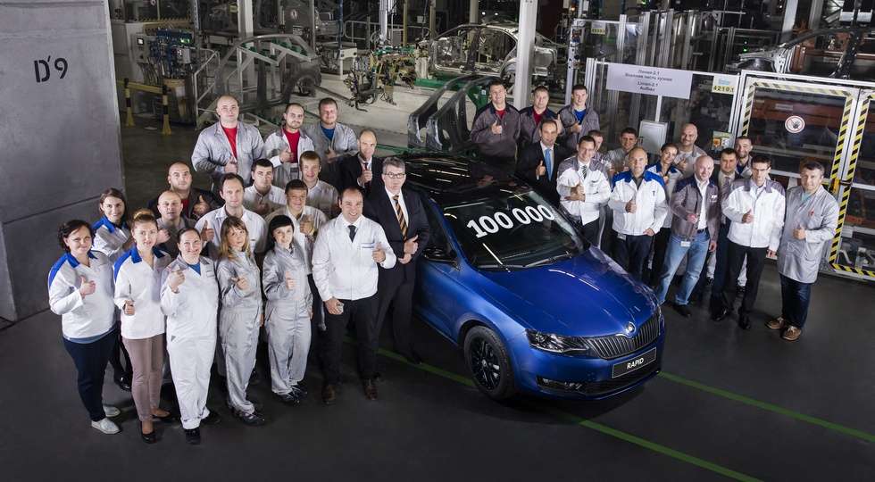 Skoda випустила 100-тисячний ліфтбек Rapid в Калузі